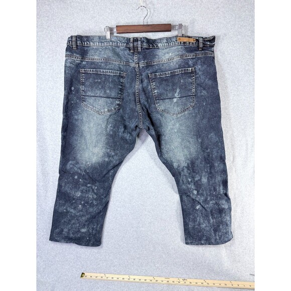 Y2K Baggy Wide Leg Jean Men 50x27 Evolution in Design Ripped Blue Hip Hop Skater - Picture 2 of 14